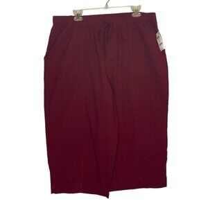 Woman's Karen Scott Wine Colored Capri's 1x drawstring (035)